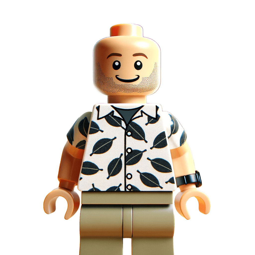 3D Lego portrait of the shop's author, Fabricio Pirini